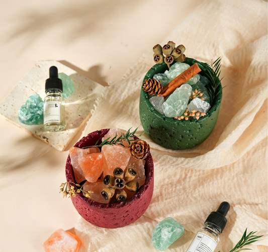 Crystal Aroma Cup Gift Set, Green or Red, Citrus