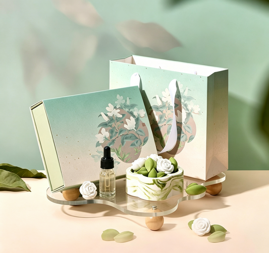 Gardenia Aroma Flower Gift Set, Plaster Box